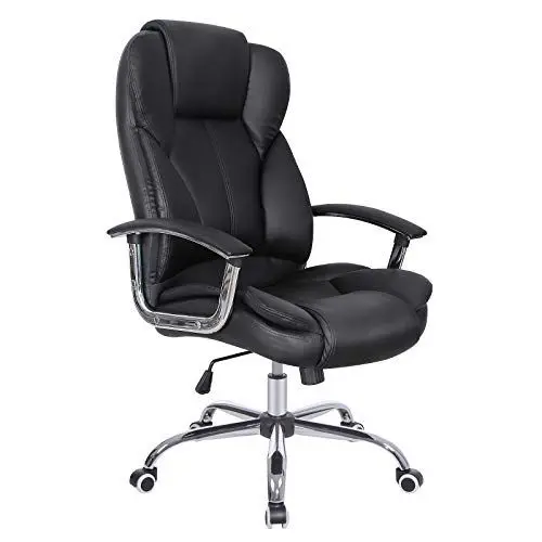 Produktbild: SONGMICS Bürostuhl Chefsessel Drehstuhl Computerstuhl Sitzhöhenverstellung office Stuhl Polsterung, OBG22B, Schwarz