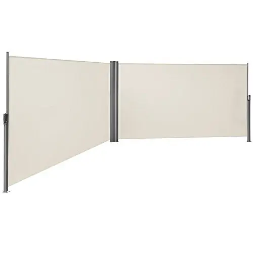 Produktbild: SONGMICS Doppelseitenmarkise, ausziehbar, 1,6 x 6 m (H x L), ausziehbare Seitenmarkise, Sichtschutz, Sonnenschutz, Seitenrollo, für Balkon, Terrasse und Garten, beige GSA320E