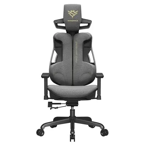 Produktbild: SONGMICS Gaming-Stuhl, EVOGAMER Chair, Bürostuhl, höhenverstellbar, Textur mit Karbonfaser-Effekt, mit Kopfstütze, verstellbaren Armlehnen, Rückenlehne, bis 150 kg belastbar, Taubengrau OBG067G01V1