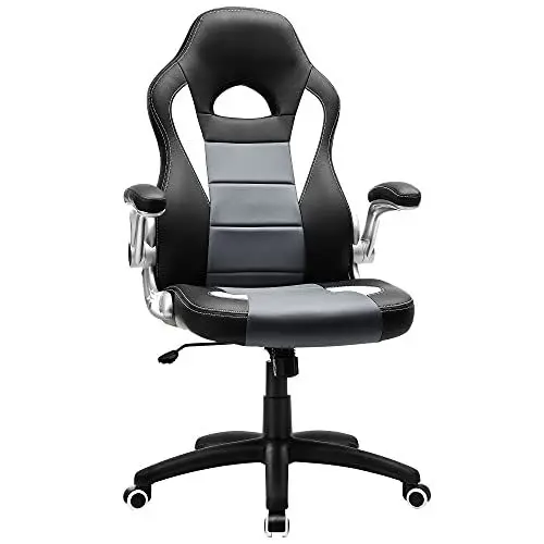 Produktbild: SONGMICS Bürostuhl Chefsessel Drehstuhl Computerstuhl Höhenverstellung office Stuhl Polsterung wegklappbare Armlehne, OBG28G