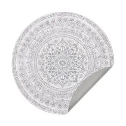 Produktbild: SONGMICS HOME Teppich rund, Outdoor Teppich, Boho, 120 cm d, waschbar, rutschfest, Floral Vintage, für Wohnzimmer, Esszimmer, Schlafzimmer, Optik, Garten, Terrasse, Balkon, Taubengrau TAR051G01