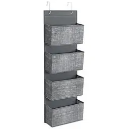 Produktbild: SONGMICS Hängeorganizer mit 4 Taschen, Hängeregal, Kleiderschrank-Organizer, Hängeaufbewahrung, Tür-Organizer, Schlafzimmer Wohnzimmer, 12 x 33,5 x 100 cm, grau meliert RDH004G11