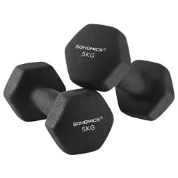 Produktbild: SONGMICS Hanteln, 2er Set, Kurzhanteln, Krafttraining, zu Hause, im Büro, Fitnessstudio, 2 x 5 kg, schwarz SYL60BK