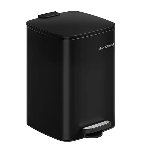 Produktbild: SONGMICS Mülleimer Küche, 20 Liter Abfalleimer, Tretmülleimer, Stahl, mit Inneneimer, Softclose, Offenhaltefunktion, tintenschwarz LTB592B02