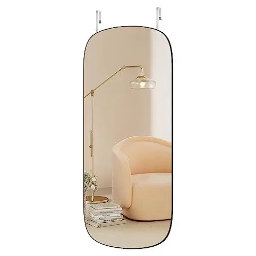 Produktbild: SONGMICS Spiegel, Wandspiegel, Gebogene Ecke, Ganzkörperspiegel, Spiegel für Tür, Rahmenlos, für Schlafzimmer, Wohnzimmer, Ankleidezimmer, schwarz LFM010B01V1