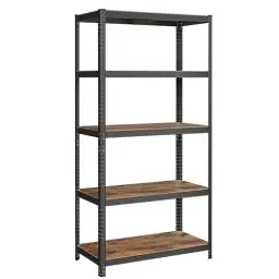 Produktbild: SONGMICS Standregal, Bücherregal, Lagerregal, 5 Ablagen, Küchenregal, Regal, 60 x 120 x 200 cm, bis 750 kg belastbar, verstellbare Ablagen, Industrie-Design, vintagebraun-schwarz GLR060B11