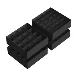Produktbild: SONGMICS Unterwäsche-Organizer 4er Set, 80 Fächer (2x16+2x24), Schubladen-Organizer faltbar, Ordnungssystem Kleiderschrank, Aufbewahrungsboxen, Socken, Unterwäsche, Krawatten, tintenschwarz RUS011B01