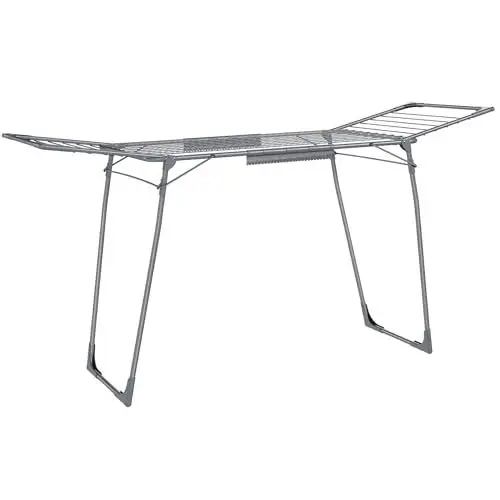 Produktbild: SONGMICS Wäscheständer, Standtrockner 56,5 x 173 x 96,5 cm, Flügelwäscheständer, Flügelwäschetrockner platzsparend, mit Sockenhalter, Metall, für Kleidung, Handtücher, Wäsche, grau LLR518G01