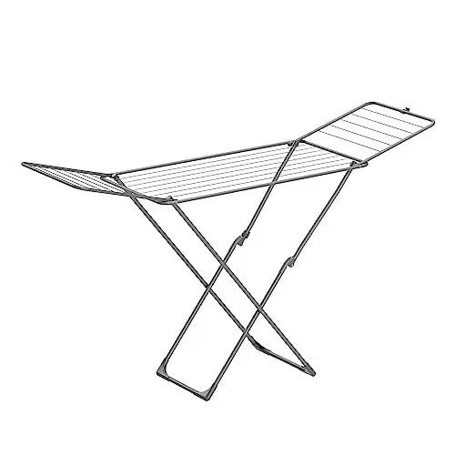 Produktbild: SONGMICS Wäscheständer, Standtrockner klappbar, Flügelwäscheständer, freistehend, für Innen- und Außenbereich, für Bettwäsche und Kleidung, grau LLR540G01