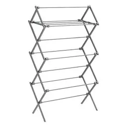 Produktbild: SONGMICS Wäscheständer, Standtrockner klappbar, kompakt, platzsparend, Stahlrahmen, 37 x 75 x 135,1 cm, einfacher Aufbau, für Innen- und Außenbereich, grau LLR770G01