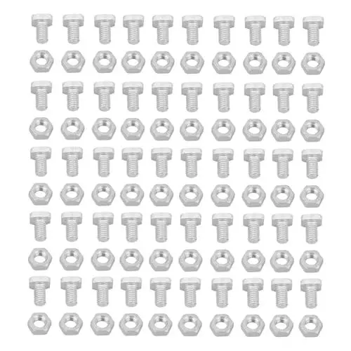 Produktbild: Sonhomay 50 Stück M6 x 12 mm Gewächshausmuttern und -schrauben, Kopfschrauben, Muttern, Gewächshaus-Reparaturset, Ersatzteile, Gartenzubehör