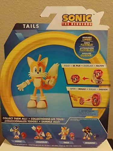 Produktbild: SONIC The Hedgehog - Jakks Tails Action Spielfigur 10 cm mit drehbarer Amy Scheibe, Wave 1, 10 cm, Minipuppen 400524