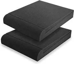 Produktbild: Sonic Acoustics Akustikschaumstoff, 2 Stücke Schallabsorber für 12,7 cm (5 Zoll) Studio Monitore, Gummiunterseite, Verhindert Vibrationen, 30,5 x 20,3 x 4,6 cm, Schwarz