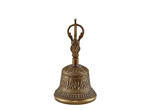 Produktbild: Sonic Energy Handgefertigte Tibetische Glocke – 700 g – Ghanta aus Gusslegierung – Für Meditation und spirituelle Rituale (B-XL)