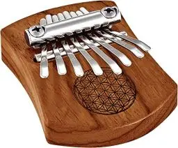 Produktbild: Sonic Energy Massivkörper Kalimba – C-Dur, 8 Töne – Rotes Zebraholz, mit Lebensblume – Für Meditation, Yoga, Kinder (KL802FOL)
