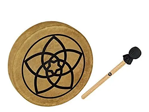 Produktbild: Sonic Energy Rahmentrommel Venusblume – 38 cm – Schamanisches Instrument mit Büffelfell – Für Meditation, Klangreisen, Percussion – Inkl. Schlägel (HOD15-VF)