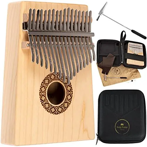 Produktbild: Sonic Energy Schallloch Kalimba – C-Dur, 17 Töne – Ahornholz – Für Meditation, Yoga, Percussion – Inkl. Zubehör (KL1709H)