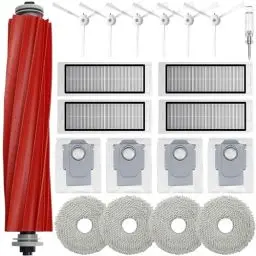Produktbild: Soniicmomo Zubehör für Roborcok Q Revo, Ersatzteile für Q Revo Roboter Staubsauger, Zubehör-Set mit Hauptbürste, Staubbeutel, Wischtüche, HEPA-Filter, Seitenbürsten Ersatzteil Kit (Weiß)