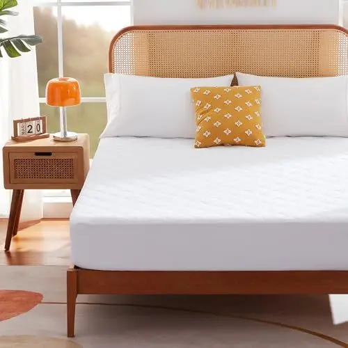 Produktbild: Sonive Dünn Matratzenschoner 160x200 cm Wasserdicht, Atmungsaktives Matratzenbezug, Matratzen Topper Weicher Topper, Matratzenauflage mit tiefen Taschen 38 cm, Weiß