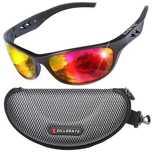 Produktbild: Sonnenbrille Herren Polarisiert Sport Brille für Men & Damen zum Fahren Radfahren Golf Angeln Laufen Segeln Skifahren, UV400-Schutz, Leichter, langlebiger TR90-Rahmen, Hartschalen-Etui