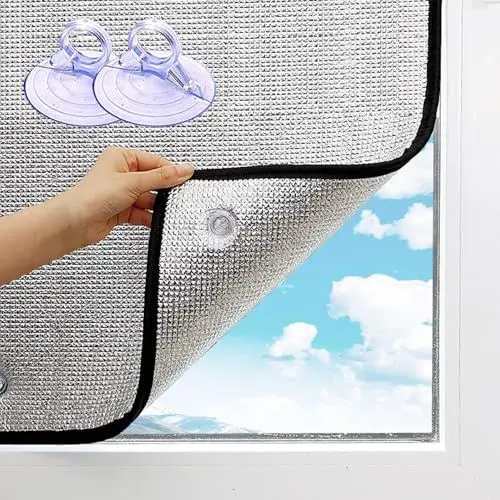 Produktbild: Sonnenschutzfolie Fenster Innen Außen Hitzeschutz, Hitzeschutz Fenster Außen Innen, Fensterfolie Wärmeschutz Hitzeschutz Innen, Isolierfolie Fenster, Sonnenschutz Folie, Uv Schutz Fenster(130x150 cm)