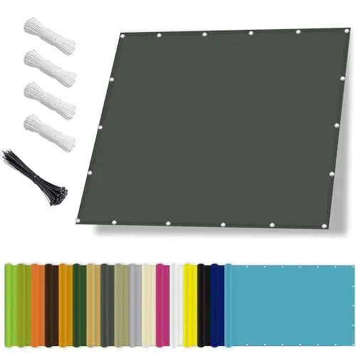 Produktbild: Sonnensegel wasserdicht Rechteckig mit ösen,Wind- und 95% UV-Schutz,100% Reißfest Polyester(Nach Mass) Markisenstoff,Segeltuch Sonnensegel Aufrollbar für Balkon Terrasse Garten,1.5x2M Dunkelgrau