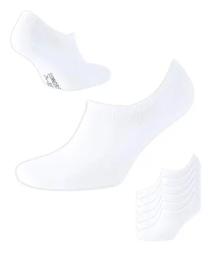 Produktbild: SONNORS Unsichtbare Unisex Sneaker Socken Füsslinge Biobaumwolle 6er Set - Weiße No Show Socken Damen Herren 39-42