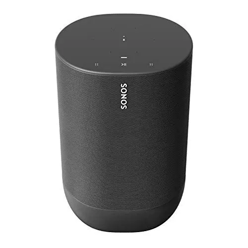 Produktbild: Sonos Move Langlebiger akkubetriebener intelligenter Lautsprecher für Außen- und Innenhören, schwarz, mit eingebautem Alexa (inklusive Ladestation)