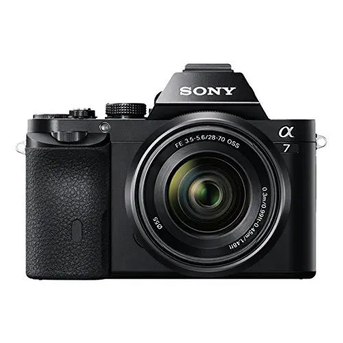 Produktbild: Sony Alpha 7 E-Mount Vollformat Digitalkamera ILCE-7 (24,3 Megapixel, 7,6cm (3 Zoll) LCD Display, BIONZ X, 2,3 Megapixel OLED Sucher, NFC, inkl. SEL-2870 Objektiv) schwarz