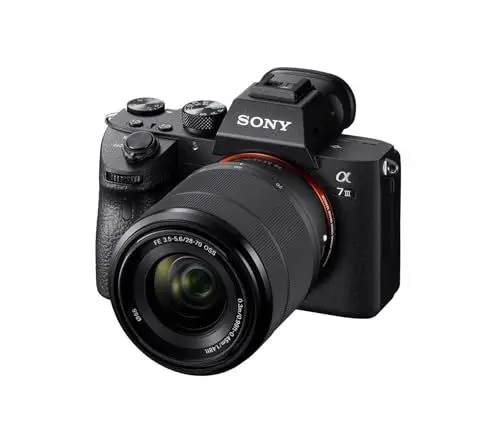 Produktbild: Sony Alpha 7 III mit 28-70mm Objektiv – Spiegellose Vollformat-Kamera mit schnellem 0,02 s Autofokus, 24,2 MP, 5-Achsen-Bildstabilisierung, 10 fps Serienaufnahme & 4K Video