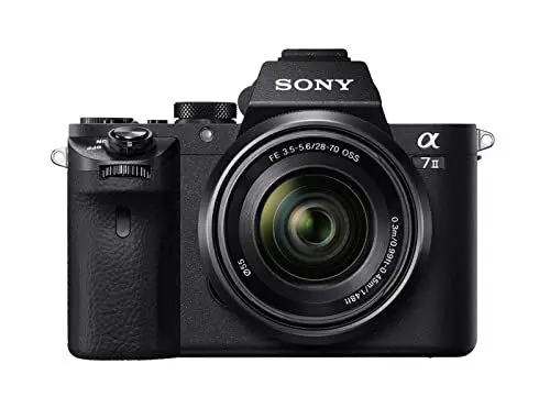 Produktbild: Sony Alpha 7 II | Spiegellose Vollformat-Kamera mit Sony 28-70 mm f/3.5-5.6 Zoom-Objektiv (24,3 Megapixel, schneller Hybrid-Autofokus, optische 5-Achsen-Bildstabilisierung, XAVC S-Format-Aufzeichnung)