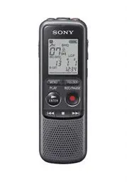 Produktbild: Sony ICD-PX240 digitales Diktiergerät 4GB (MP3, Kopfhöreranschluss, integriertes Mono-Mikrofon mit Anschluss für externes Mikrofon, USB) schwarz