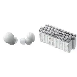 Produktbild: Sony LinkBuds S Truly Wireless Noise Cancelling Headphones Weiß & Amazon Basics AA Industrie Alkalibatterien