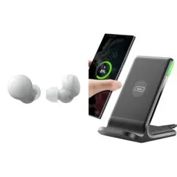 Produktbild: Sony LinkBuds S Truly Wireless Noise Cancelling Headphones Weiß & INIU Wireless Charger Stand