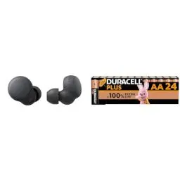 Produktbild: Sony LinkBuds S Truly Wireless Noise Cancelling Headphones – Schwarz & Duracell Plus Batterien AA