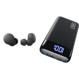 Produktbild: Sony LinkBuds S Truly Wireless Noise Cancelling Headphones – Schwarz & INIU Power Bank