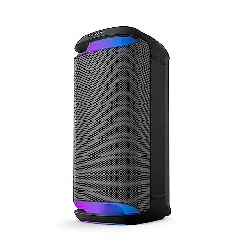 Produktbild: Sony SRS-XV800 - Bluetooth, Party Box Lautsprecher, Kraftvoller 360° Sound, tragbar, 5 Front-/2 Rücklautsprecher, MEGA Bass, 25h Akkulaufzeit, LED Licht, IPX4 wasserdicht, Schnellladung– Schwarz