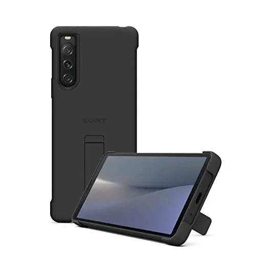 Produktbild: Sony Stilvolle Hülle mit Standfuß für das Xperia 10 V, Gojischwarz