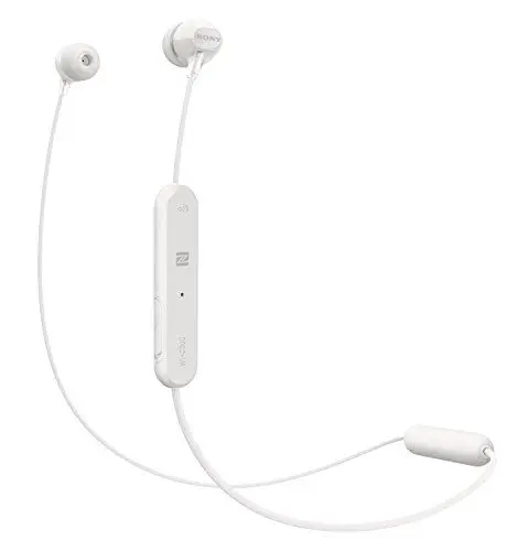 Produktbild: Sony WI-C300 Kabelloser In-Ohr Kopfhörer (Neckband Design, Bluetooth, NFC, Headset mit Mikrofon für Telefon & PC/Laptop, bis zu 8 Stunden Akkulaufzeit, Voice Assistant) weiß