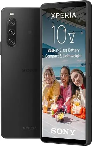 Produktbild: Sony Xperia 10 V (5.000-mAh-Akku, 6,1 Zoll 21:9 Wide OLED, Dreifach-Objektiv, Leicht & Kompakt, 3,5 mm Audio-Klinke, Android 13, IP65/68) 24+12 Monate Garantie (Amazon Exklusiv) Schwarz, all_carriers