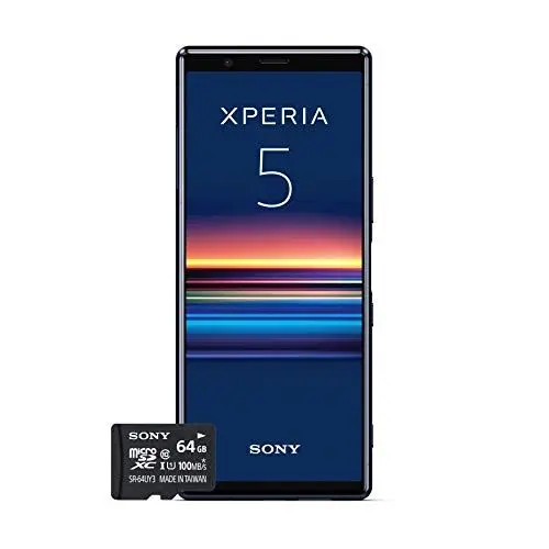 Produktbild: Sony Xperia 5 Bundle, 6.1” FHD+ HDR OLED 21:9 Display, 6GB RAM, 128GB Speicher, Blau + gratis 64 GB Speicherkarte (Exklusiv bei Amazon DE)