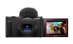 Produktbild: Sony ZV-1II Vlog-Kamera | Digitalkamera (Weitwinkel-Zoomobjektiv, verstellbares Display für Vlogging, 4K Video, multidirektionales Mikrofon) Schwarz