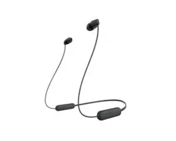 Produktbild: Sony kabellose WI-C100 In-Ear-Kopfhörer (bis zu 25 Stunden Akkulaufzeit, optimiert für Sprachassistenten, integriertes Mikrofon für Telefonate, Bluetooth), Schwarz, klein