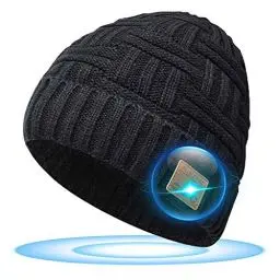 Produktbild: SOOFUN Geschenke für Männer und Frauen Bluetooth Mütze Männer Geschenke Wichtelgeschenk Mütze mit Kopfhörern Bluetooth, Geschenke für Papa Mütze Herren Winter Schwarz, Einheitsgröße