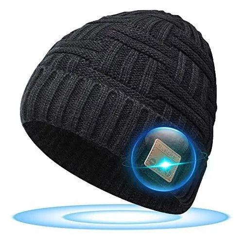 Produktbild: SOOFUN Geschenke für Männer und Frauen Bluetooth Mütze Männer Geschenke Wichtelgeschenk Mütze mit Kopfhörern Bluetooth, Geschenke für Papa Mütze Herren Winter Schwarz, Einheitsgröße