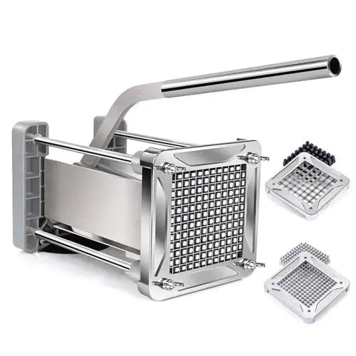 Produktbild: Sopito Pommesschneider, Pommes Frites Schneider Edelstahl Professioneller French Fries Cutter mit 6x6mm und 12x12mm Klinge für Küche