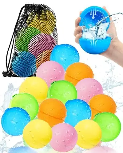 Produktbild: SOPPYCID Wiederverwendbare Magnetische Wasserballons, Wasserbombe Selbstdichtend Schnellfüllung, Sommerspielzeug, Outdoor-Wasserspielzeug, Outdoor-Aktivitäten Wasserkämpfe, Sommerparty 15 STK