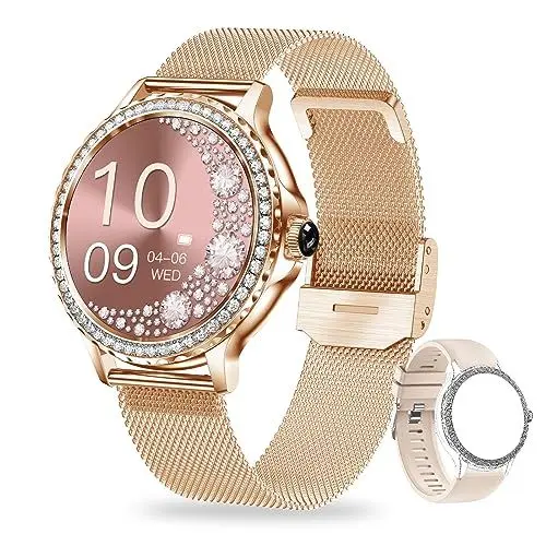 Produktbild: SoPrii Smartwatch Damen, IP68 Wasserdicht Fitness Tracker Smart Watch Damen,mit Weibliches Zyklusmanagement Pulsuhr Blutdruckmessgerät Schlafmonitor Damen Armbanduhr für iOS Android