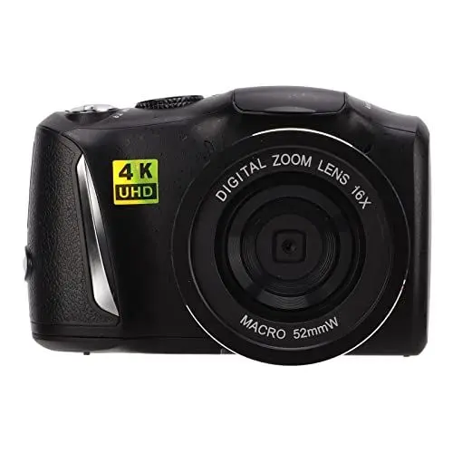 Produktbild: Sorandy 4K Digitalkamera, 48MP 16X Digital Zoom Kompaktkamera Fotokamera, Full HD Spiegelreflexkamera Fotoapparat mit 3.2'' IPS Bildschirm & Webcam Funktion, 128G Erweiterbar, USB Wiederaufladbare