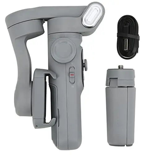 Produktbild: Sorandy Faltbarer Smartphone-Gimbal, 3-Achsen-Handkugelkopf-Stabilisator, mit Fülllicht, Fokus-Zoom-Anzeige, HD-LCD-Display, Dreistufige Helligkeitsanpassung für Vlog-Videoaufnahmen
